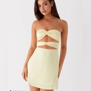 Pepper Mayo Yellow Tianna Mini Dress